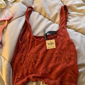 Anthropologie Rust Lace Bra
